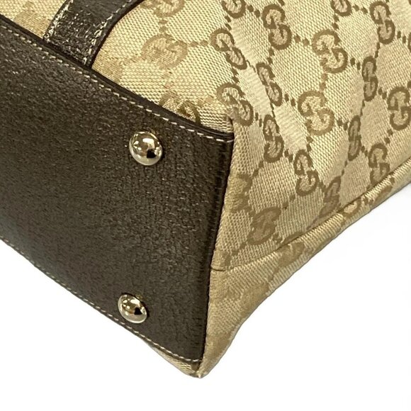 Auth GUCCI GG/Abbey 141470 Beige Light Brown Bronze Jacquard Leather - Picture 6 of 16